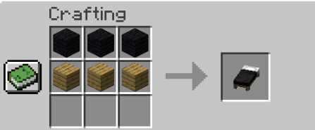 Black bed crafting recipe Minecraft